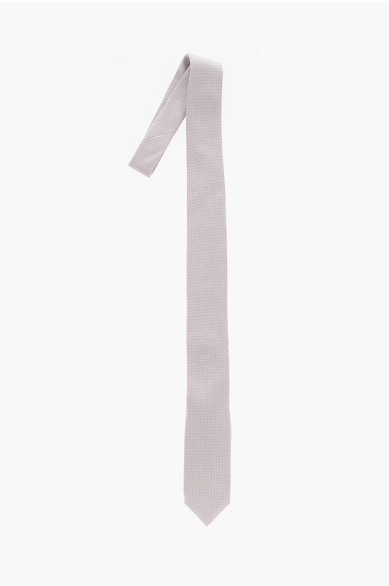 Corneliani Embroidered Silk Kipper Tie In Pink