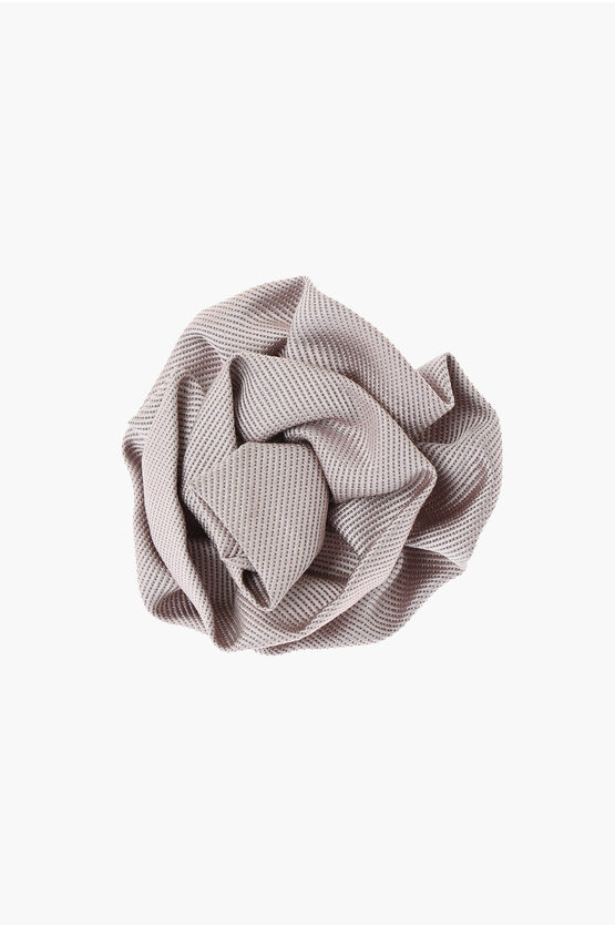 Corneliani Embroidered Silk Lapel Brooch