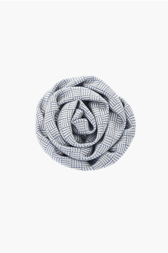 Corneliani Embroidered Silk Lapel Brooch