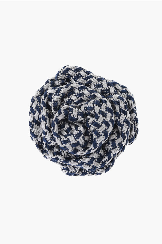 Corneliani Embroidered Silk Lapel Brooch