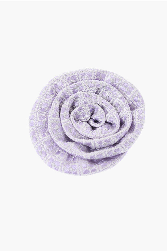 Corneliani Embroidered Silk Lapel Brooch