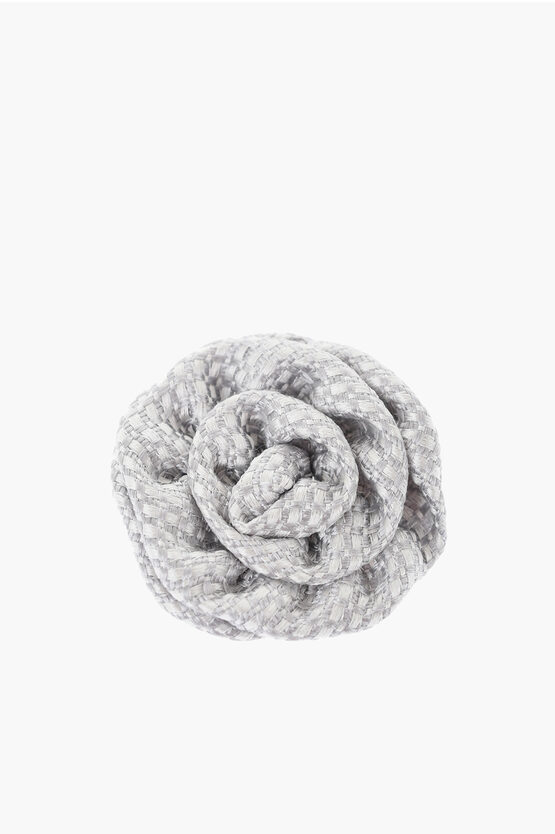 Corneliani Embroidered Silk Lapel Brooch