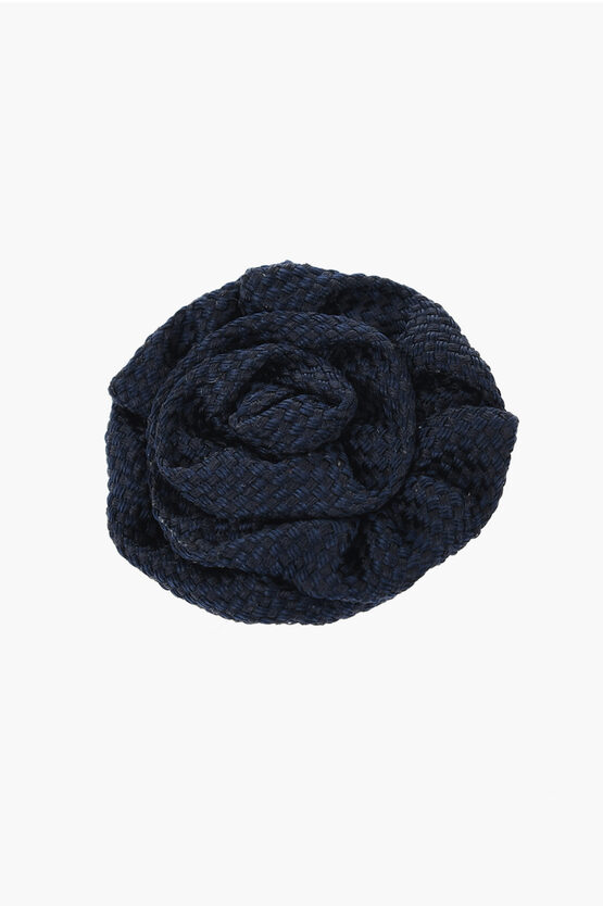 Corneliani Embroidered Silk Lapel Brooch