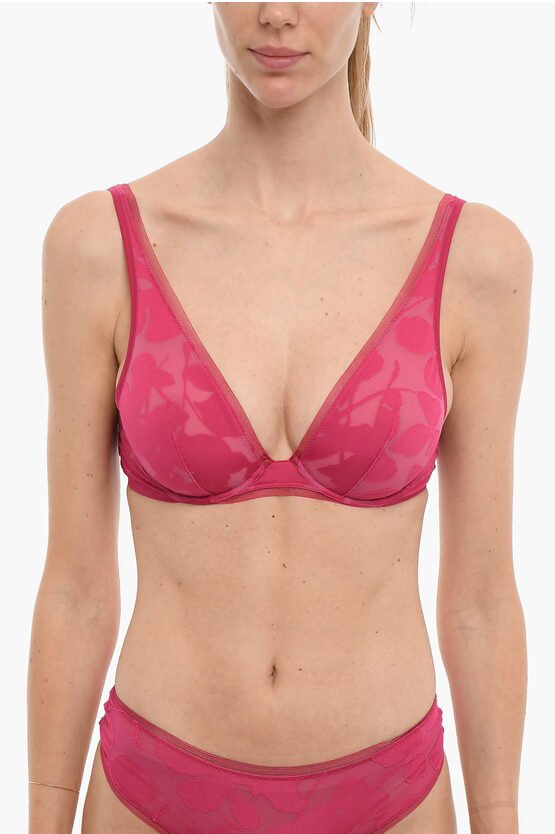 Maison Lejaby Embroidered Solid Color Ombrage Bra In Pink