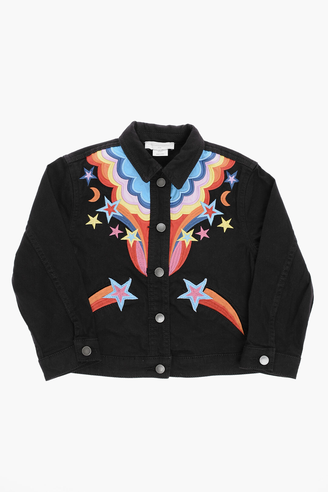 STRETCHY DENIM JACKET WITH EMBROIDERY GIRL, CHILD STRETCHY DENIM JACKET WITH EMBROIDERY GIRL, CHILD