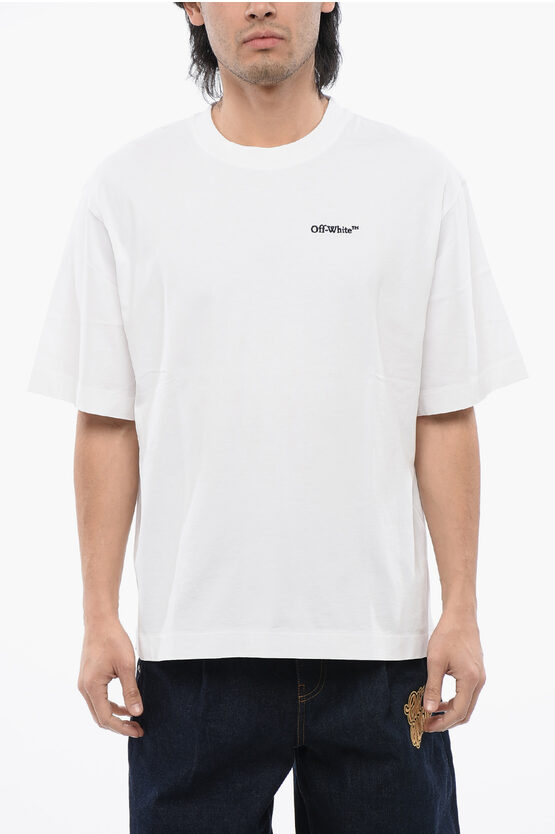 Off-white Embroidered Tattoo Arrow Skate Crewneck T-shirt