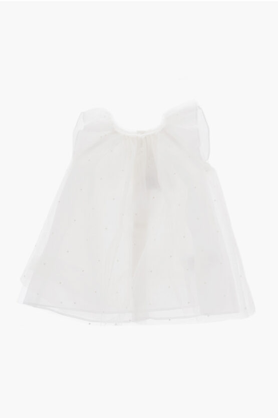 Bonpoint Embroidered Tulle Dress In White