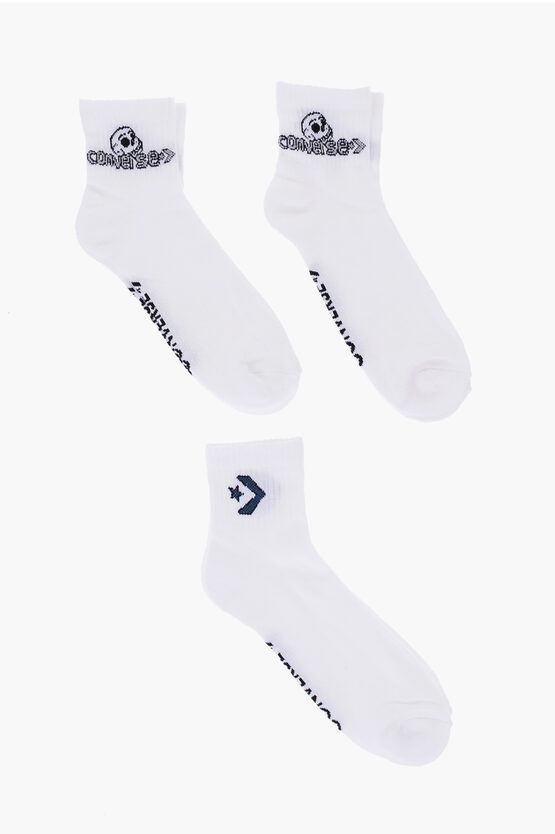 Shop Converse Embroidered Two-tone Socks