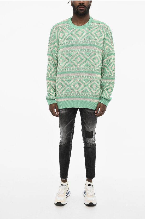 Dsquared2 Embroidered Two-tone Sweater