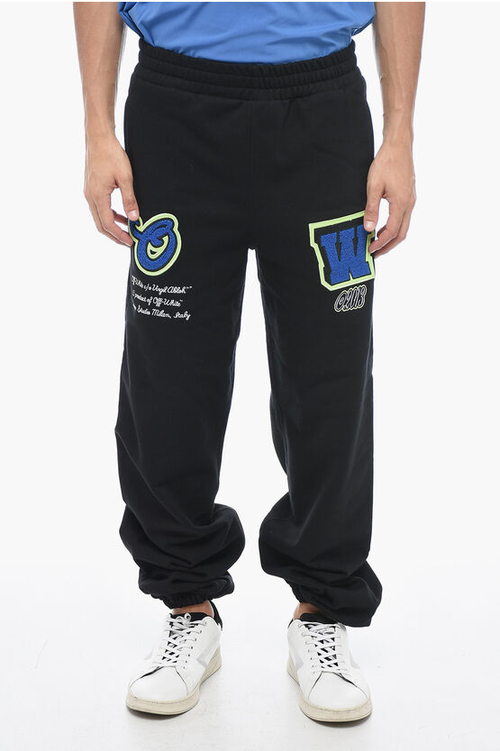 Off-white Embroidered Vars Joggers With Patchwork