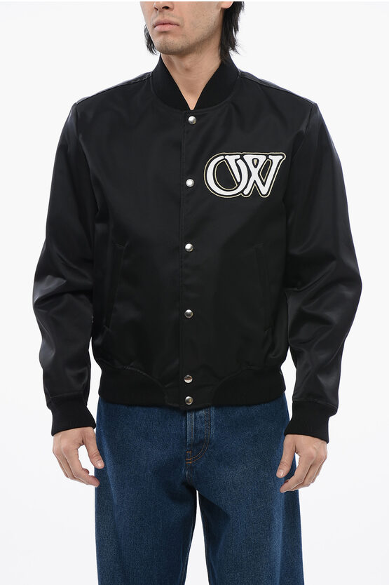 Off-white Off White Nylon Varsity Bomber Jacket