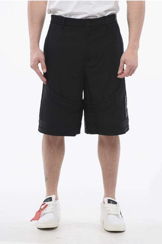 Off-white Virgin Wool Shorts With 23 Embroidery