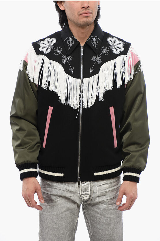 Dsquared2 Men's Western Fringe Varsity Bomber Jacket