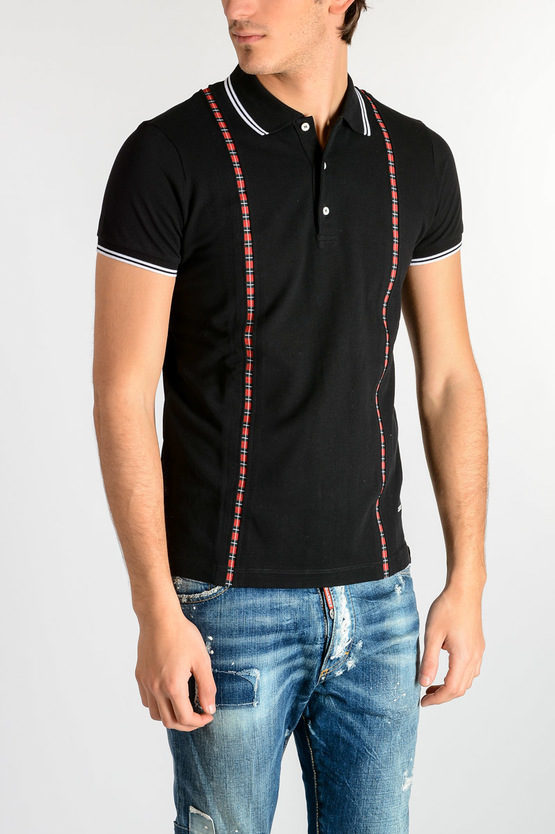 Dsquared2 Embroidery Cotton Polo In Black
