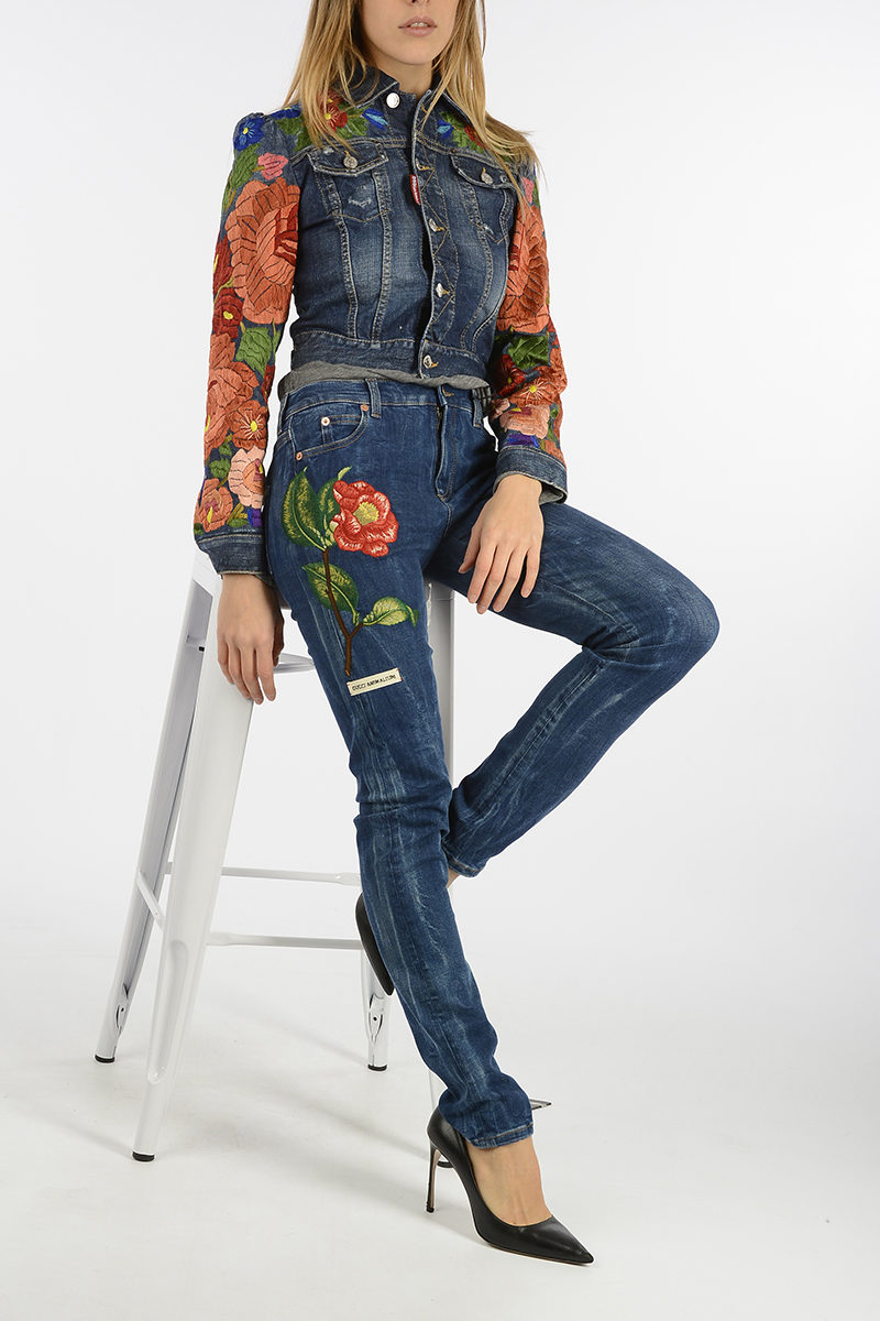 Dsquared2 Embroidery Denim Jacket women - Glamood Outlet