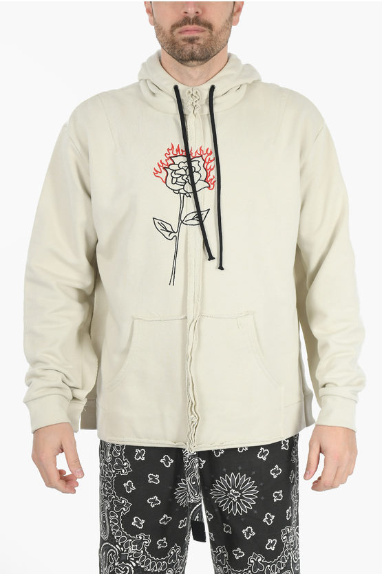 Jordanluca Embroidery On The Front Hoodie In White