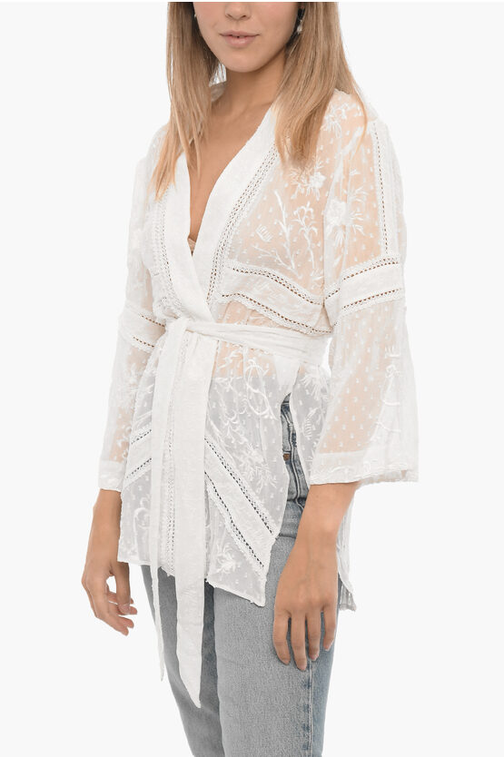 Shop Allsaints Embroiered Carina Kimono With Belt