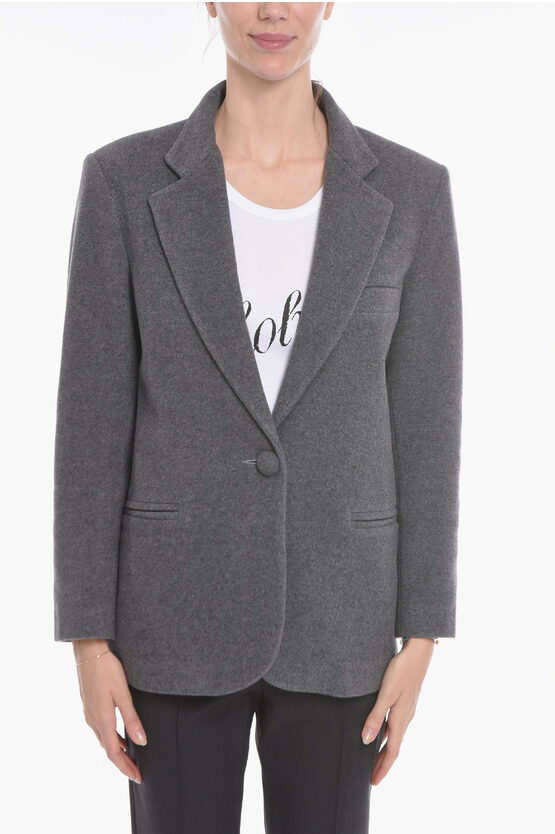 The Andamane Emily Oversized Blazer With Welt Pockets In Gray
