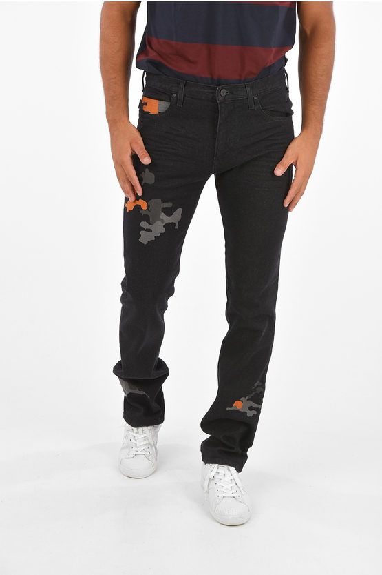 Armani EMPORIO 20cm regular fit J45 jeans with camouflage details