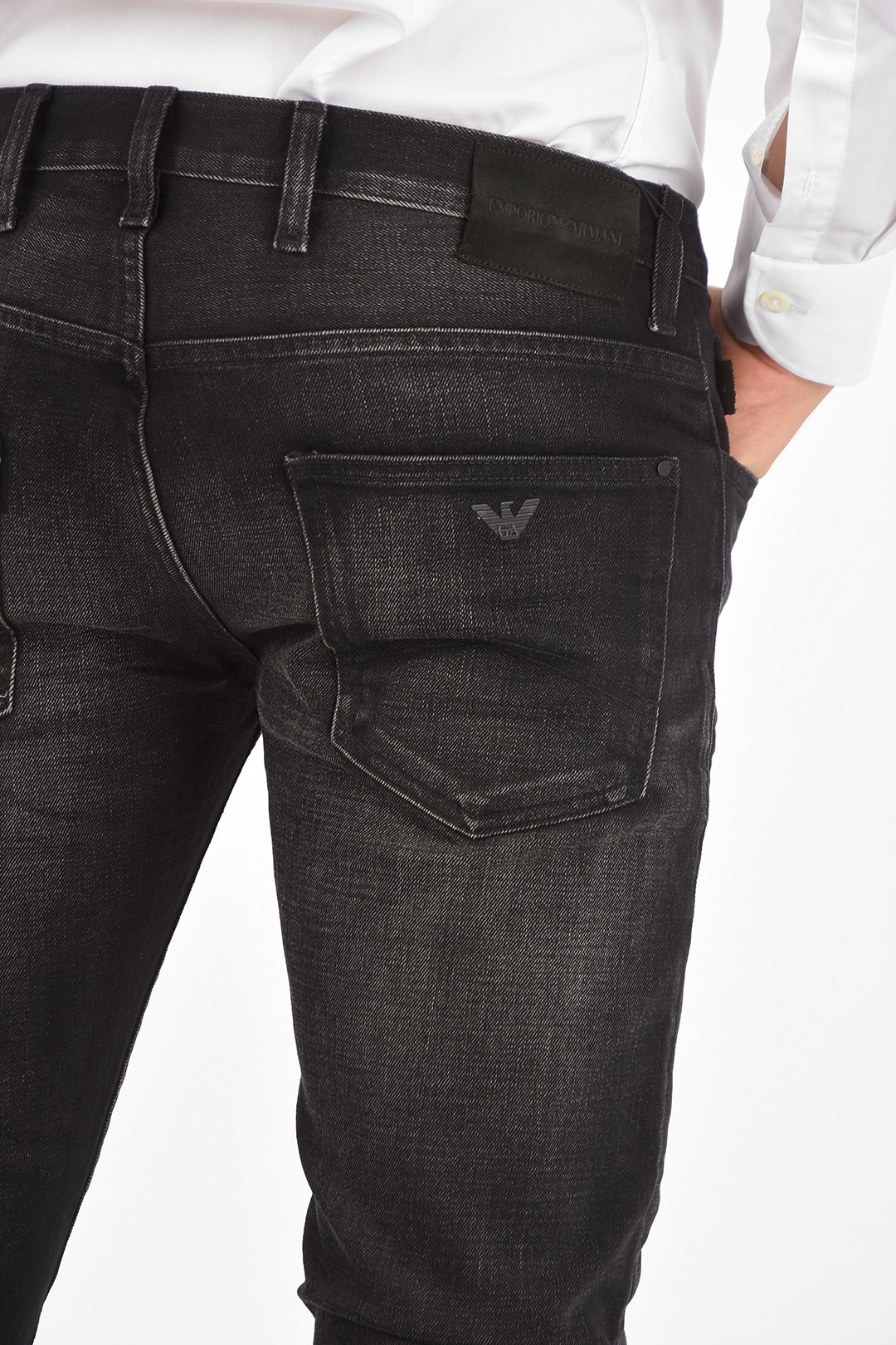 Echt Distilleren Belastingen Armani EMPORIO ARMANI 16cm Stretch Denim Slik Fit Jeans men - Glamood Outlet