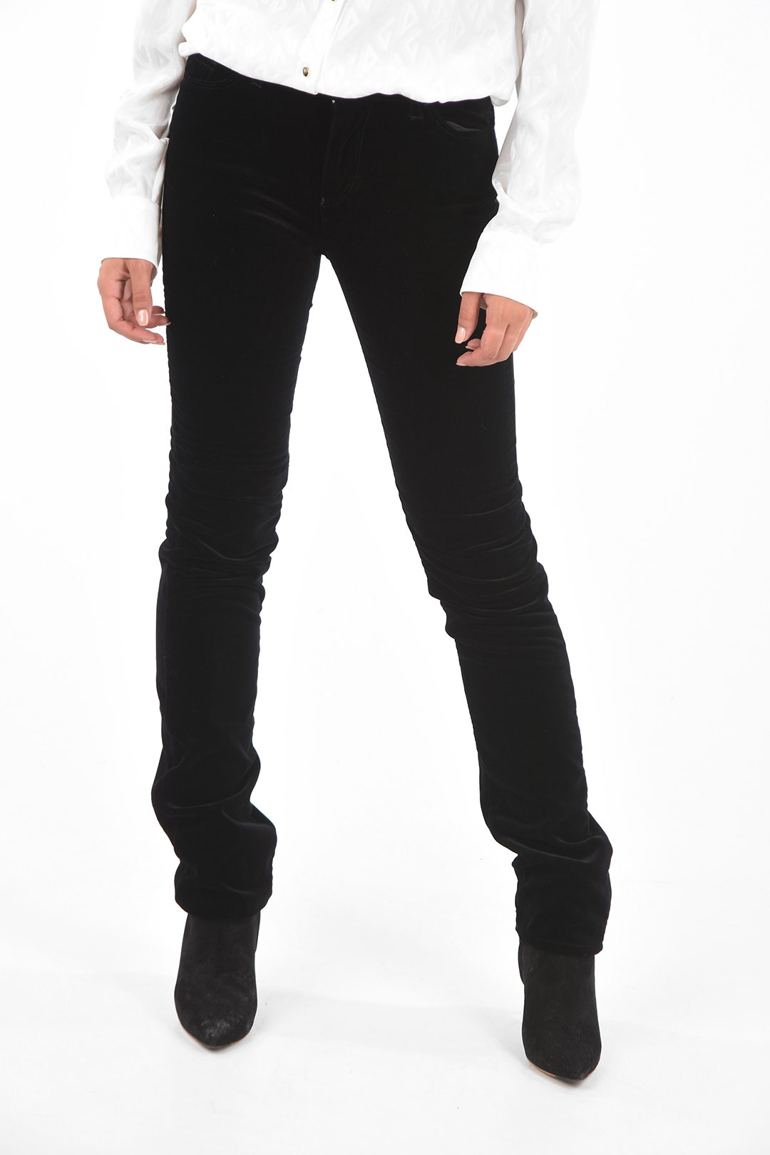Armani EMPORIO ARMANI Velvet 5 Pocket Slim Fit Pants women - Glamood Outlet