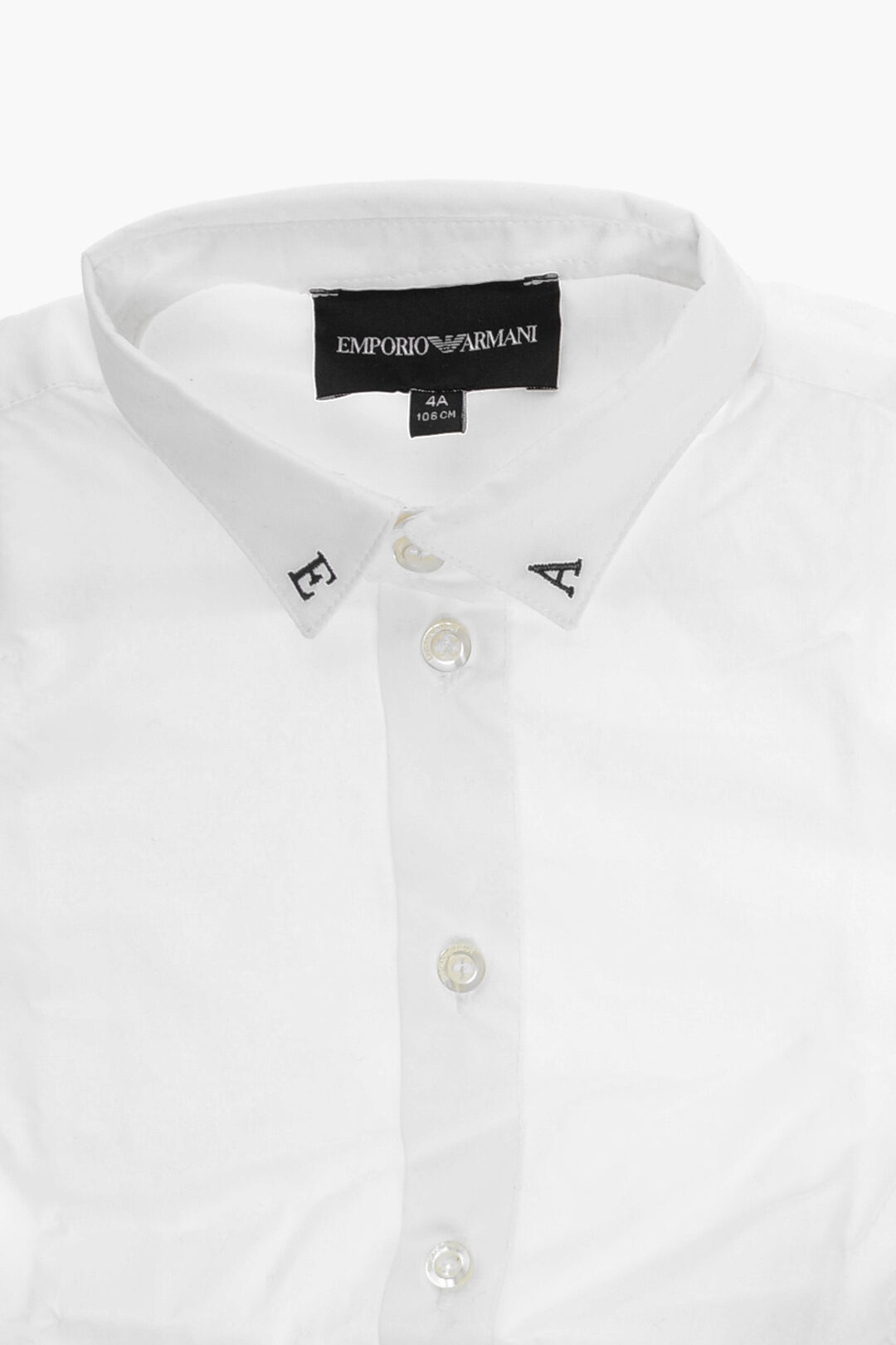 Armani Junior EMPORIO Cotton Poplin Shirt with Embroidery on the