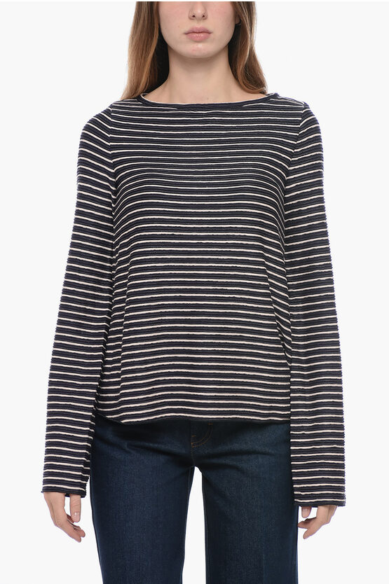 Shop Armani Collezioni Emporio Crew Neck Striped Sweater