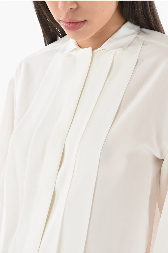 Armani EMPORIO ICON Silk Crepe-de-chine Shirt with Pleated Detailing ...