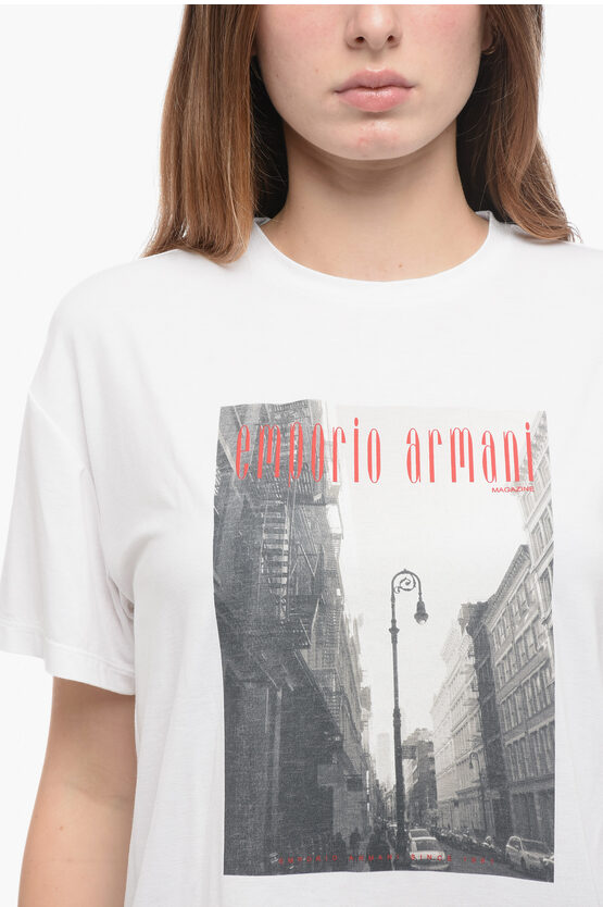 EMPORIO ICON T-Shirt Girocollo con Stampa Frontale