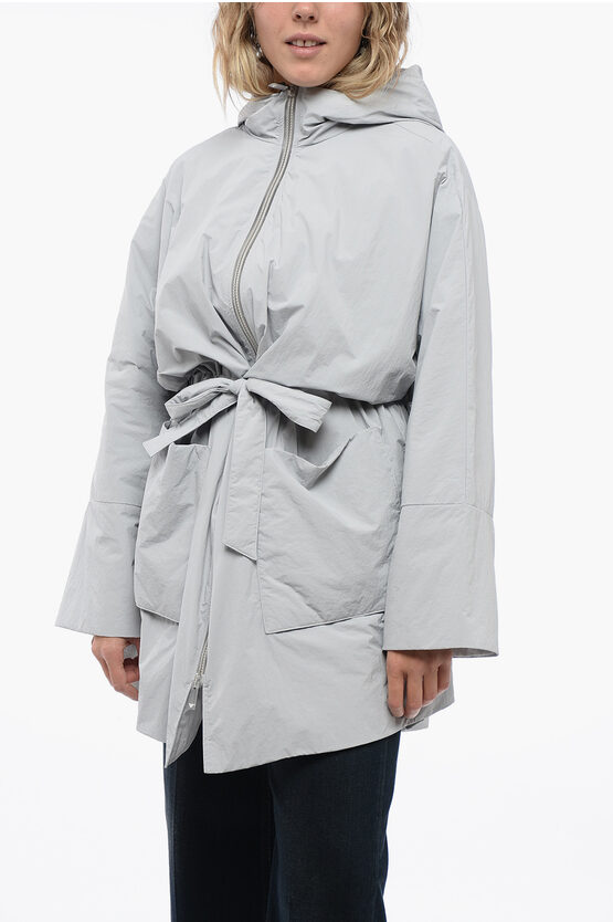 Armani Collezioni Emporio Kimono Design Jacket With Hood In Gray