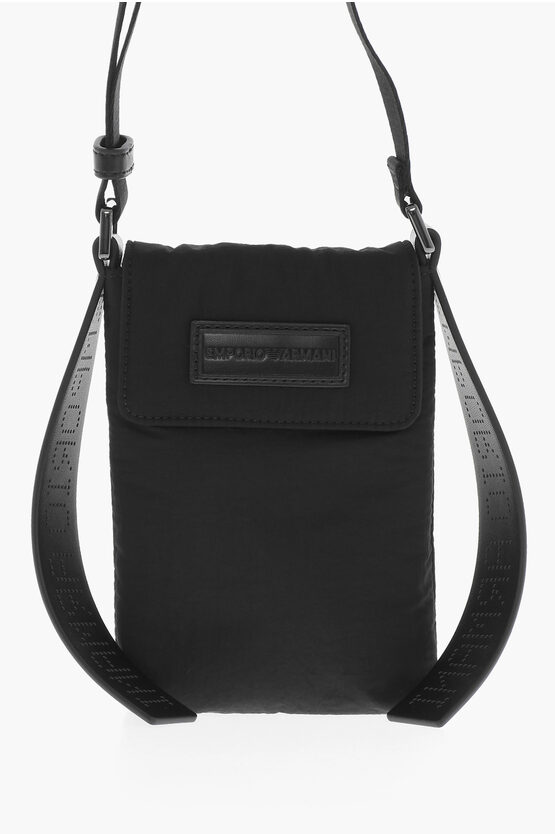 Shop Armani Collezioni Emporio Nylon Shoulder Bag With Vegan Leather