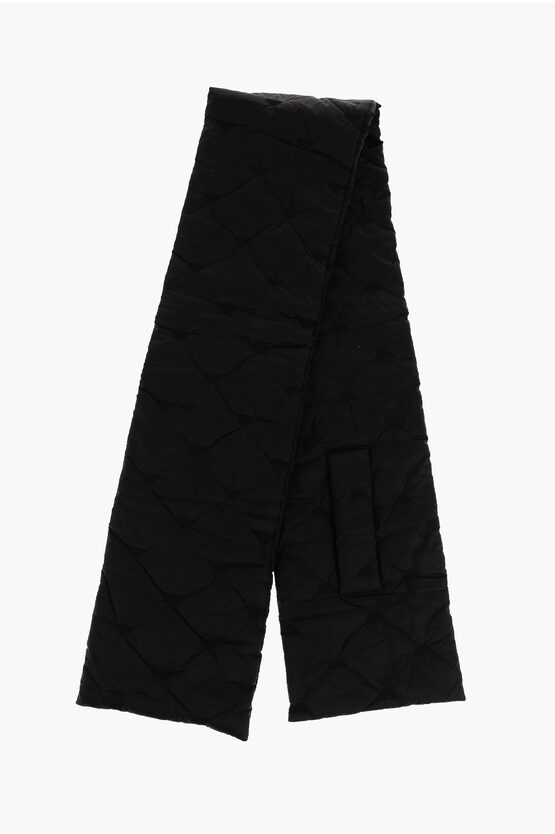 Armani Collezioni Emporio Padded Nylon Scarf With All-over Logo In Black