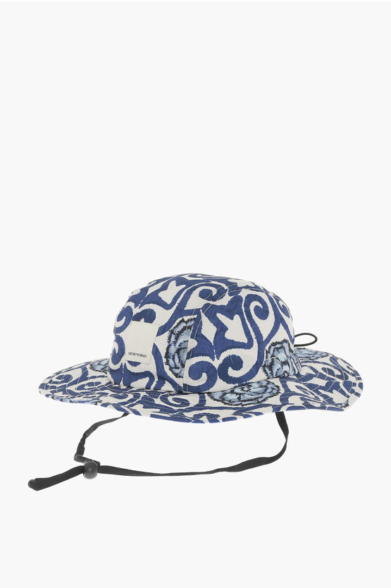 Shop Armani Collezioni Emporio Patterned Panama Hat