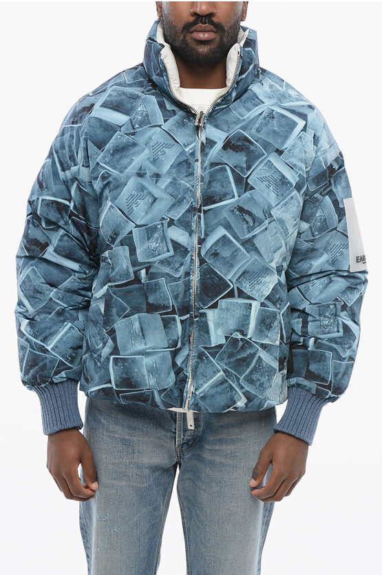 Armani Collezioni Emporio Reversible Earctic Down Jacket With Ice Motif
