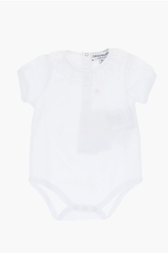 Armani Collezioni Emporio Short Sleeved Lightweight Cotton Bodysuit With Sanga