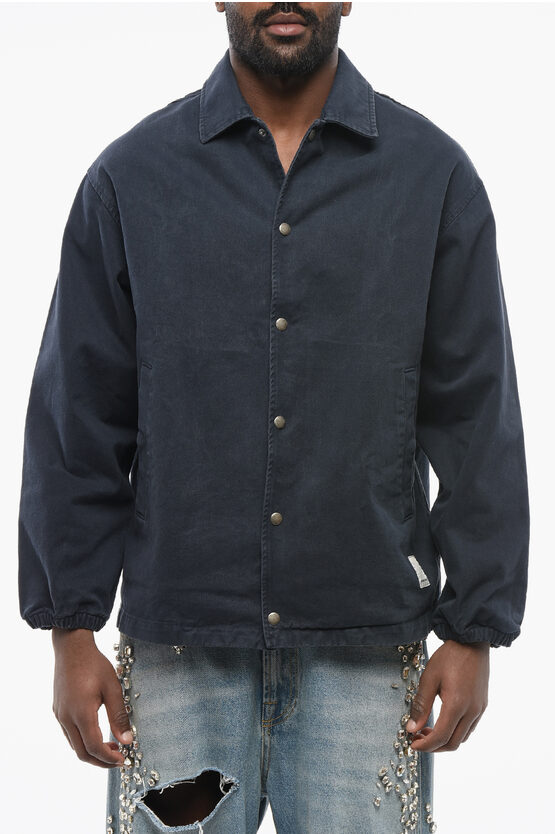 Armani Collezioni Emporio Twill Cotton Overshirt With Snap Buttons