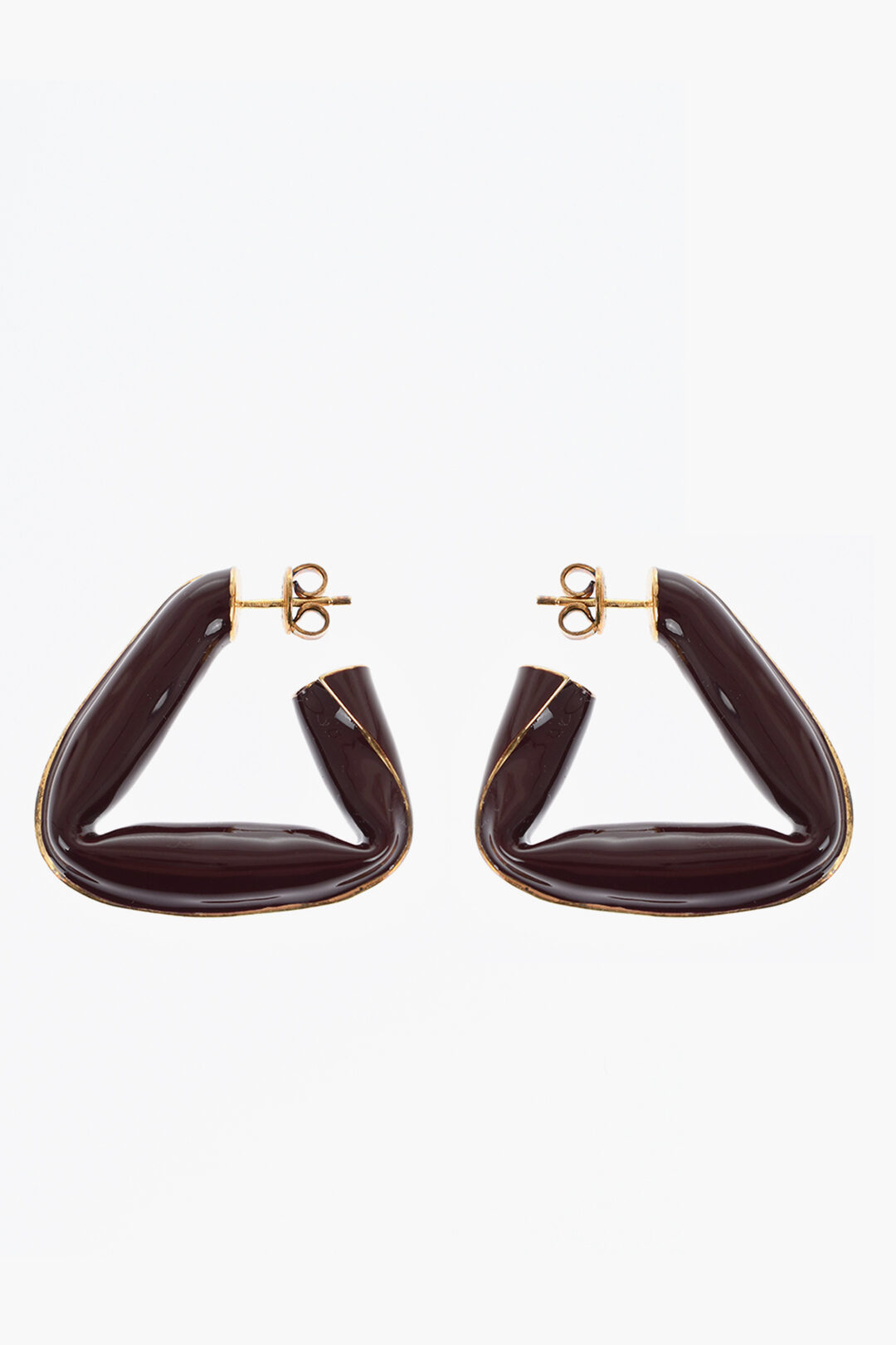 【BOTTEGA VENETA】送料/関税込 ENAMEL HOOP EARRINGS Bottega Veneta Enameled FOLD TRIANGLE Hoop Earrings women