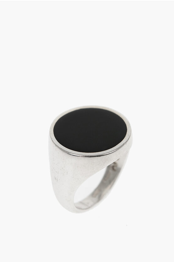 Nove25 Enameled Round Chevalier Ring