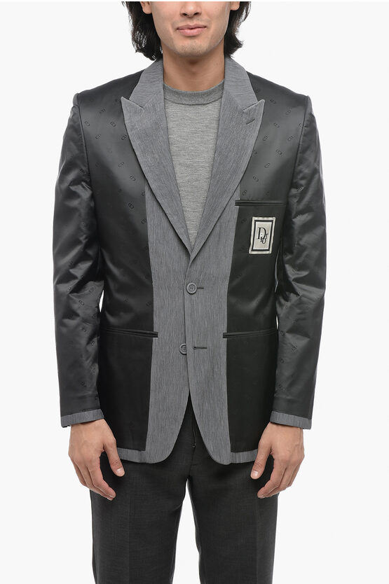 Shop Dior Erl Single-breasted Blazer With Allover Logo