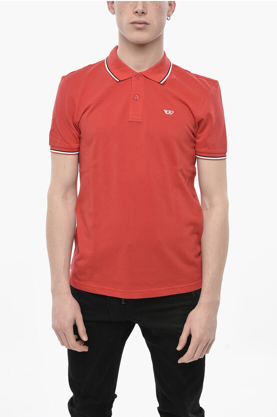 Diesel Essentials Solid Cotton Piqué Polo T-smith-din In Orange