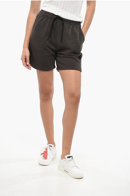 Isabel Marant Etoile Cotton Miriana Shorts With Velvet Monogram In Black