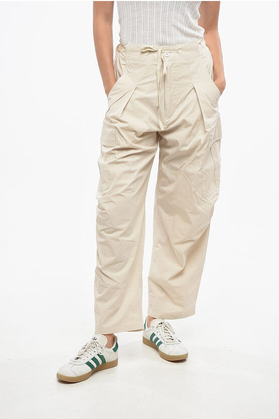 Isabel Marant Etoile Cotton Rebecca Cargo Pants With Industrial Belt In White