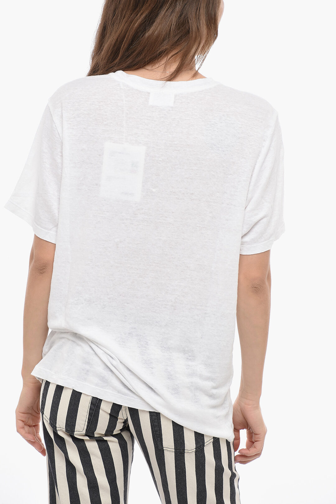 【送料&関税込】Isabel Marant Linen T-shirt With Flocked Log Isabel Marant Linen T-shirt With Flocked Logo | italist