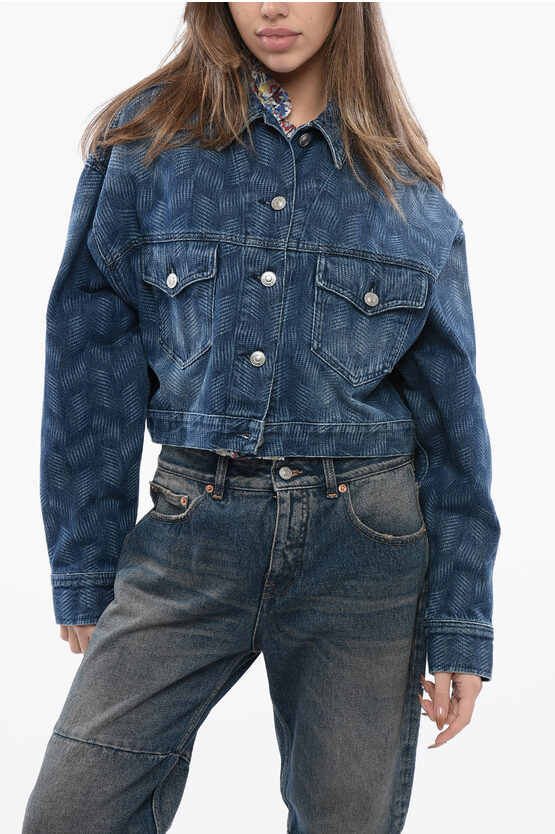 Isabel Marant Etoile Denims Cropped Jacket With Delavé Motif