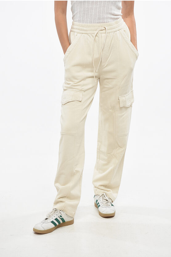 Isabel Marant Etoile Fleeced-cotton Peorana Cargo Joggers In White