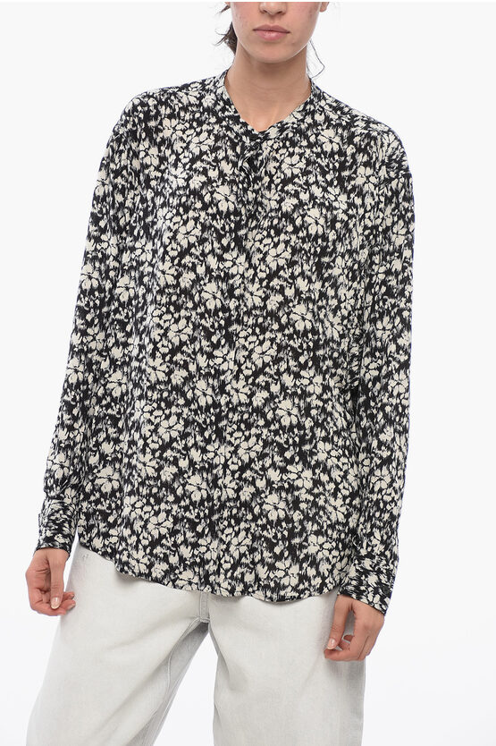 Isabel Marant Etoile Floral Motif Shirt With Mandarin Collar