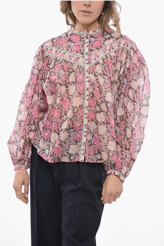 Shop Isabel Marant Etoile Floral Salika Shirt With Baloon Sleeves