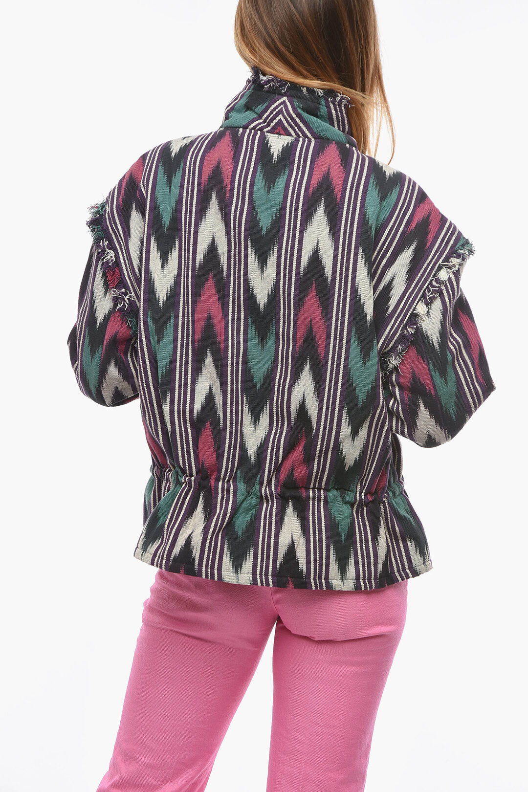 Isabel Marant ETOILE Fringed LEXINE Jacket with Ikat Pattern Isabel Marant ETOILE Fringed LEXINE Jacket with Ikat Pattern