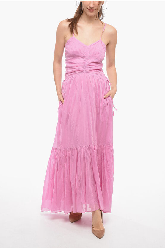 Isabel Marant Etoile Giana Maxi Dress With Gathered Detail In Pink