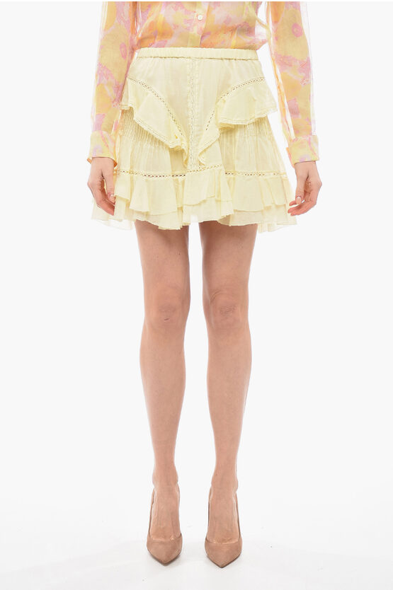 Isabel Marant Etoile Ruffled Moana Skirt With Cut-out Details In Yellow